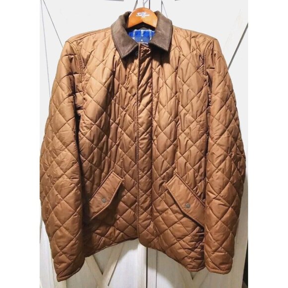 Brooks Brothers Diamond Quilted Bison Brown Jacket Men's XL